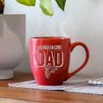 Rico Industries NFL Football Atlanta Falcons Dad Red 16 oz Team Color Laser Engraved Speckled Ceramic Coffee Mug