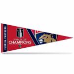 Rico Industries NHL Hockey Florida Panthers 2024 Stanley Cup Champions 12" x 30" Felt Wall Décor Pennant - Great for Home/Bed Room/Man Cave Décor