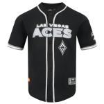 Pro Standard Mens WNBA Las Vegas Aces Mesh Button Down Mesh Top Black/Gray 2XL