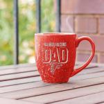 Rico Industries NFL Football Atlanta Falcons Dad Red 16 oz Team Color Laser Engraved Speckled Ceramic Coffee Mug