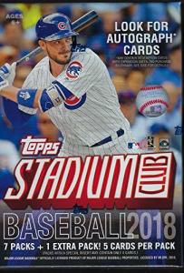 2018 Topps STADIUM CLUB Baseball Series Unopened Blaster Box with Chance for Chrome Parallels and Autographed Cards and Shohei Otani Rookie Cards Plus