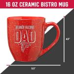 Rico Industries NFL Football Atlanta Falcons Dad Red 16 oz Team Color Laser Engraved Speckled Ceramic Coffee Mug