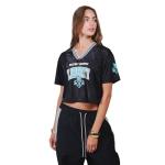 Ultra Game WNBA Official Womens Super Soft Mesh Crop Top T-Shirt, New York Liberty, Team Color, Small