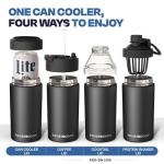 Frost Buddy MLB Universal Buddy - Fits All - Stainless Steel Can Cooler for 12 oz & 16 oz Regular or Slim Cans & Bottles - Stainless Steel (Houston Astros)