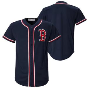 Boston Red Sox MLB Kids Youth 4-18 Navy Team Color Home Embroidered Stitched Logo Baseball Fashion Jersey - Medium 8