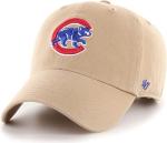 47 Brand MLB Khaki Primary Logo Clean Up Adjustable Strap Baseball Dad Hat Cap, Adult One Size Fits All - Chicago Cubs - Khaki