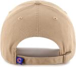 47 Brand MLB Khaki Primary Logo Clean Up Adjustable Strap Baseball Dad Hat Cap, Adult One Size Fits All - Chicago Cubs - Khaki
