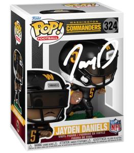 Jayden Daniels #324 Facsimile Signed Reprint Laser Autographed Funko POP! Football: Washington Commanders Figurine with Protector Case