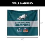 Northwest NFL Philadelphia Eagles 2025 Super Bowl LIX Multi Champ Excellence Wall Hanging 34X40 Inches