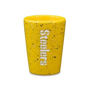 Rico Industries NFL Football Pittsburgh Steelers 2oz Ceramic Shot Glass for Fans, Laser Engraved In Team Color Single Shot Glass
