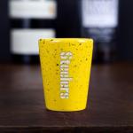 Rico Industries NFL Football Pittsburgh Steelers 2oz Ceramic Shot Glass for Fans, Laser Engraved In Team Color Single Shot Glass