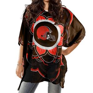 Littlearth NFL Cleveland Browns Caftan Flower, Team Color, 32" x 42"