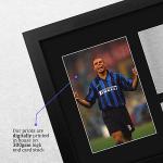 HWC Trading Ronaldo Inter Milan Framed Gifts Printed Signed Autograph Picture for Football Fans and Supporters - US Letter Size