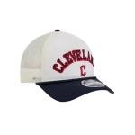 New Era MLB Chrome Arch 9FORTY M-Crown A-Frame Cooperstown Trucker Mesh Adjustable Snapback Hat One Size Fits All - Cleveland Guardians - Navy