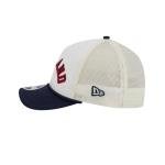 New Era MLB Chrome Arch 9FORTY M-Crown A-Frame Cooperstown Trucker Mesh Adjustable Snapback Hat One Size Fits All - Cleveland Guardians - Navy