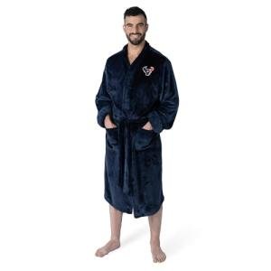 NFL Houston Texans Adult Unisex Silk Touch Bathrobe, Large/X-Large, Navy, Officially Licensed Loungewear, Soft Plush Polyester