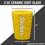 Rico Industries NFL Football Pittsburgh Steelers 2oz Ceramic Shot Glass for Fans, Laser Engraved In Team Color Single Shot Glass