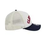 New Era MLB Chrome Arch 9FORTY M-Crown A-Frame Cooperstown Trucker Mesh Adjustable Snapback Hat One Size Fits All - Cleveland Guardians - Navy