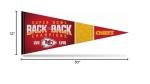 Rico Industries NFL Football Kansas City Chiefs Back to Back Champs 12" x 30" Felt Wall Décor Pennant - Great for Home/Bed Room/Man Cave Décor