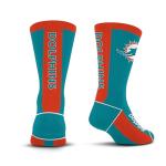 For Bare Feet NFL MIAMI DOLPHINS MVP Crew Sock Team Color Youth