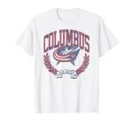Columbus Blue Jackets Vintage Victory White Licensed T-Shirt
