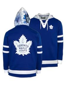 FE NHL Unisex-Adult Toronto Maple Leafs Lace-Up Hoodie, Unisex Hockey Toronto Maple Leafs Sweatshirt, NHL Officially Licensed, Recycled Fabrics, Blue, X-Large