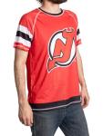 NHL Mens Performance Quick Dry Moisture Wicking Rash Guard Short Sleeve Shirt (New Jersey Devils, X-Large)