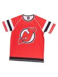 NHL Mens Performance Quick Dry Moisture Wicking Rash Guard Short Sleeve Shirt (New Jersey Devils, X-Large)