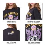 Ultra Game WNBA Official Unisex Super Soft Oversized Crewneck Sweatshirt, Connecticut Sun, Sand, Large