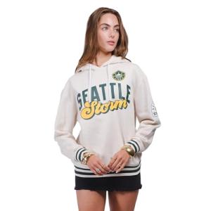 Ultra Game Unisex WNBA Official Super Soft Kaleido Hoodie Sweatshirt, Seattle Storm, Oatmeal Heather, Medium
