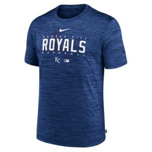 Nike Men's MLB Velocity Performance Practice T-Shirt (US, Alpha, Medium, Regular, Regular, Blue, Kansas City Royals)