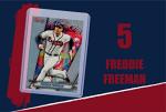 Freddie Freeman Baseball Cards (5) ASSORTED Atlanta Braves Trading Card and Wristbands Gift Bundle