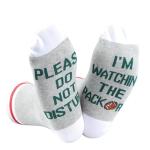 TSOTMO 2 Pairs Football Socks Please Do Not Disturb I’m Watching The P Socks Gift For Men women (PACKERS socks)