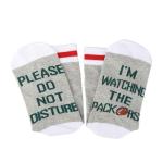 TSOTMO 2 Pairs Football Socks Please Do Not Disturb I’m Watching The P Socks Gift For Men women (PACKERS socks)