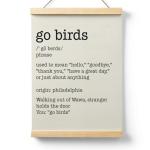 Ryeolo Football Go Birds Definition Wooden Poster Hanger Frame 12.5x17 Inch,Go Birds Poster Hanger Frame,Motivational Wooden Hanging Wall Art Decor For Home Room