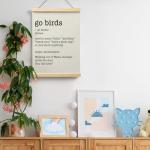 Ryeolo Football Go Birds Definition Wooden Poster Hanger Frame 12.5x17 Inch,Go Birds Poster Hanger Frame,Motivational Wooden Hanging Wall Art Decor For Home Room