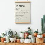 Ryeolo Football Go Birds Definition Wooden Poster Hanger Frame 12.5x17 Inch,Go Birds Poster Hanger Frame,Motivational Wooden Hanging Wall Art Decor For Home Room