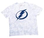 Calhoun NHL Womens Oversized Loose Fit Drop Shoulder Tie Dye Crewneck Short Sleeve T-Shirt (Tampa Bay Lightning, Small/Medium)