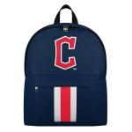 FOCO MLB Officially Licensed Team Color Primary Logo Solid Stripe Baseball School Bag Travel Backpack - Cleveland Guardians - Navy