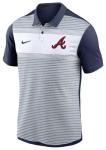 Nike Men's MLB Striped Vapor Polo (US, Alpha, Large, Regular, Regular, White/Navy, Atlanta Braves)