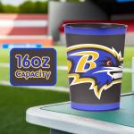Baltimore Ravens Plastic Favor Cup - 16 oz. (Pack of 1) - Blue & Black Drinkware, Perfect for Parties, Events, and Collectible Displays