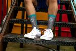 For Bare Feet NFL MIAMI DOLPHINS Marble MVP Crew Sock Team Color LARGE