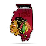 Rico Industries NHL Hockey Chicago Blackhawks State Shape Shape Cut Pennant - Home and Living Room Décor - Soft Felt EZ to Hang