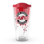 Tervis Classic Tritan 24oz Classic Tumbler with Travel Lid | NHL® New Jersey Devils® - Shatter | Made in America, BPA/PFAS Free, Keeps Drinks Hot or Cold