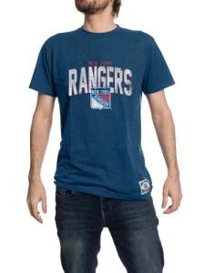 Calhoun NHL Surf & Skate Mens Vintage Style Distressed Heather Tone Rustic T-Shirt (New York Rangers, XX-Large)