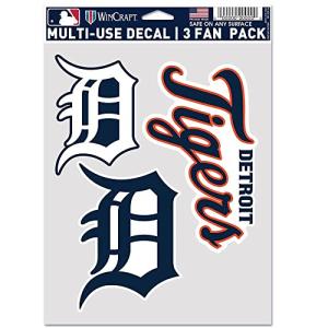 MLB Detroit Tigers Decal Multi Use Fan 3 Pack, Team Colors, One Size