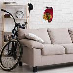 Rico Industries NHL Hockey Chicago Blackhawks State Shape Shape Cut Pennant - Home and Living Room Décor - Soft Felt EZ to Hang