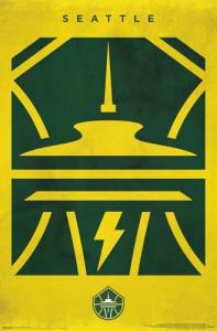 Trends International WNBA Seattle Storm - Logo 25 Wall Poster, 19L x 13W, Premium Unframed Version