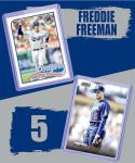 Freddie Freeman (5) Assorted Baseball Cards Gift Pack; Los Angeles Dodgers
