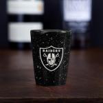 Rico Industries NFL Football Las Vegas Raiders 2oz Ceramic Shot Glass for Fans, Laser Engraved In Team Color Single Shot Glass